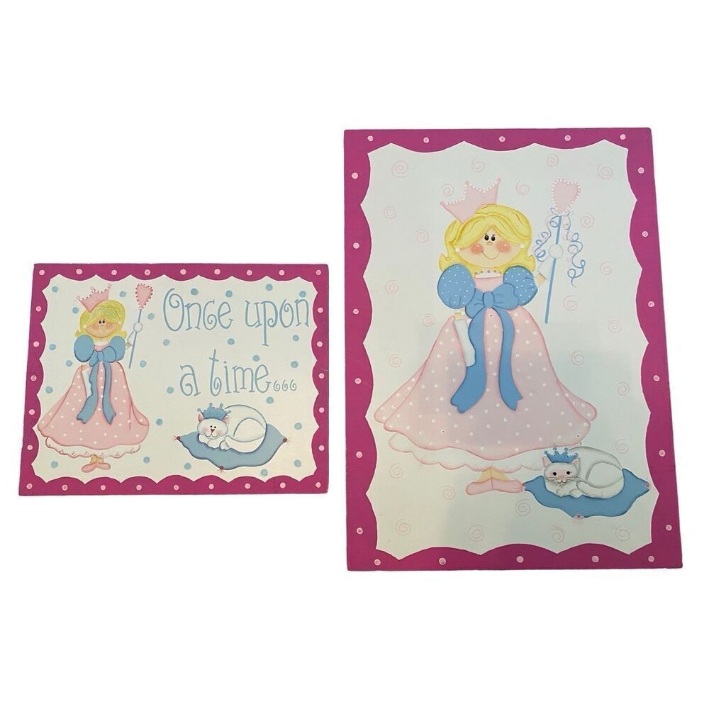 2pc Princess Painting Home Wall Decor Decoration Art Kids